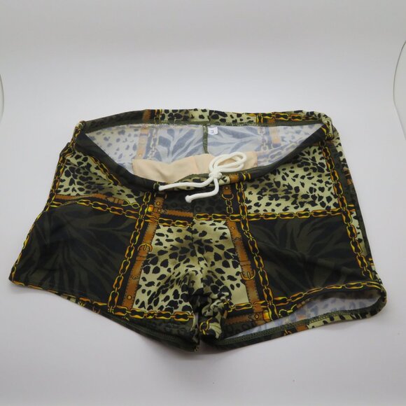 Boys Small Brown Swim Trunk Shorts Leopard Sun Pool Beach Lounge Sample New - Picture 7 of 12